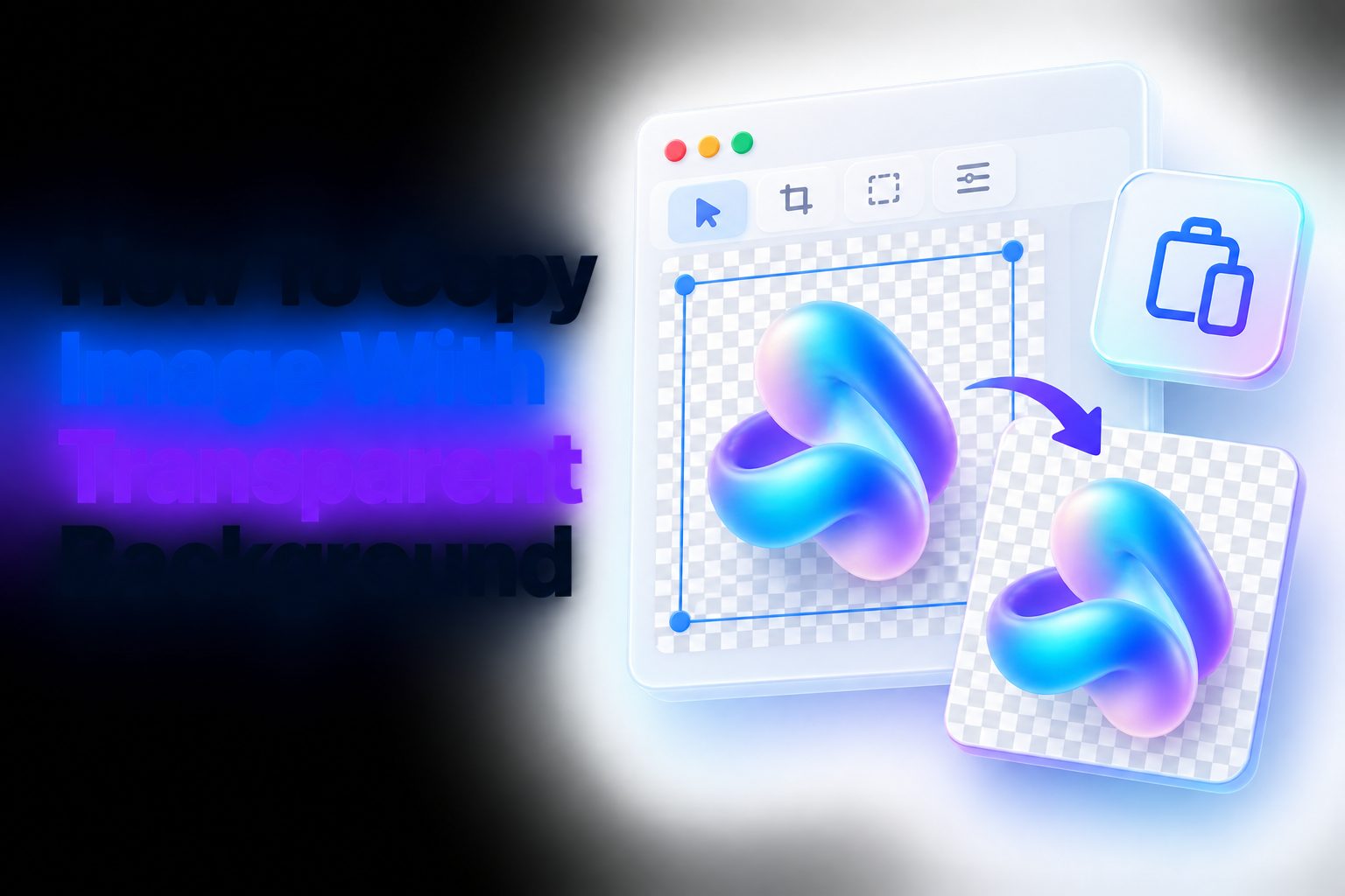Copying an image with transparent background on computer